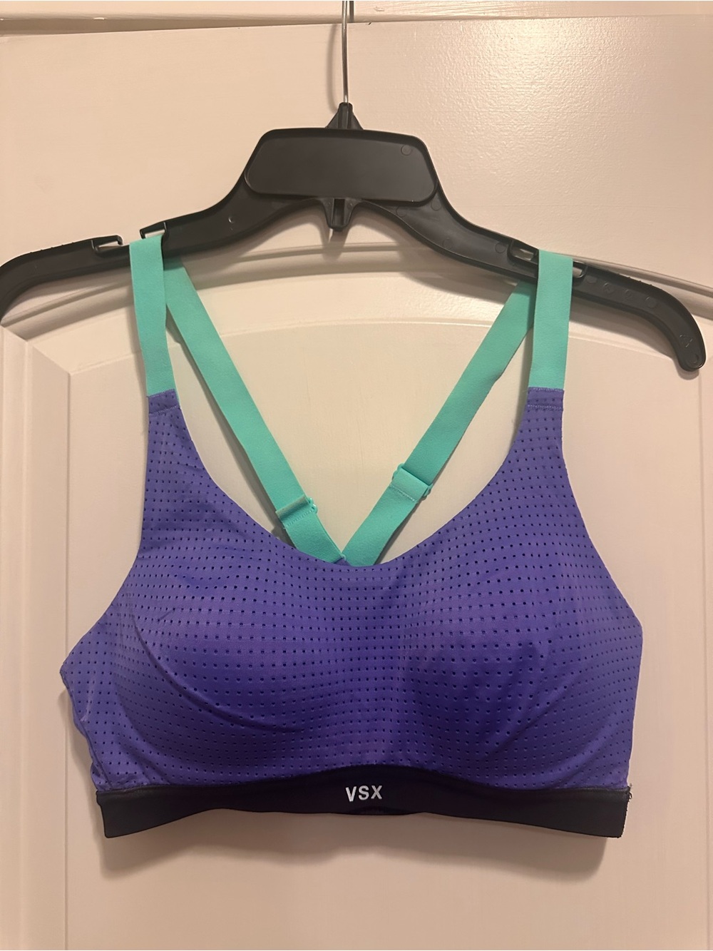 VSX Purple Sports Bra with Mint Straps